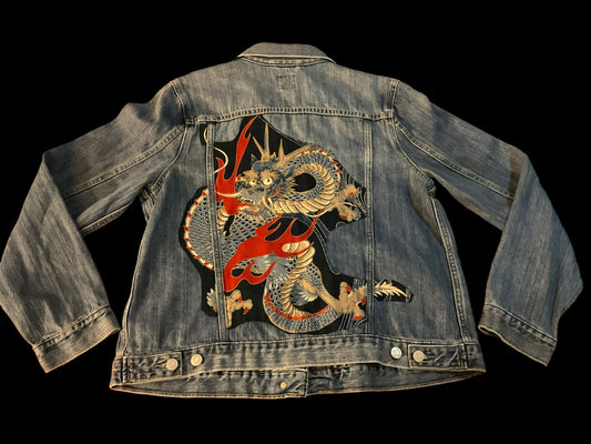 Women’s denim jacket - dragon