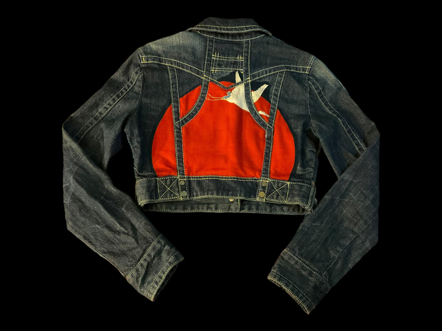 Women’s cropped denim jacket - crane moon