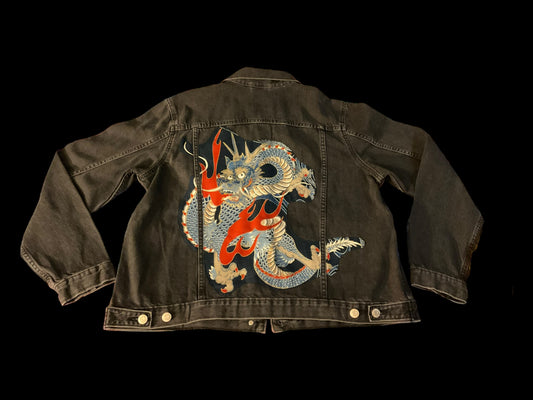 Women’s denim jacket - dragon