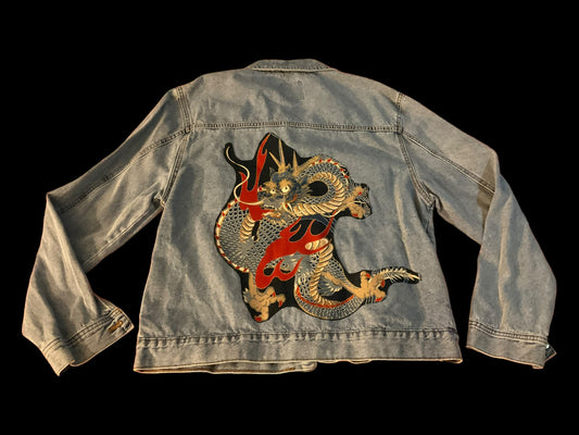 Men’s denim jacket - dragon