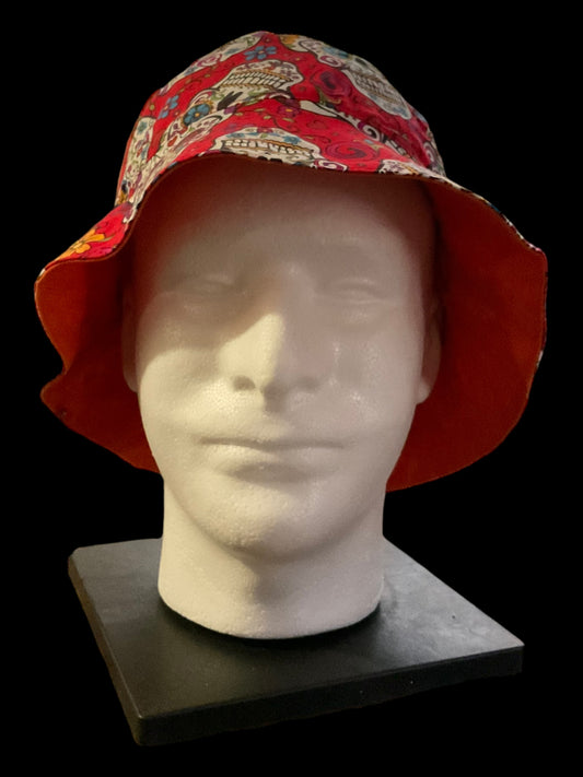 reversible bucket hat - sugar skulls